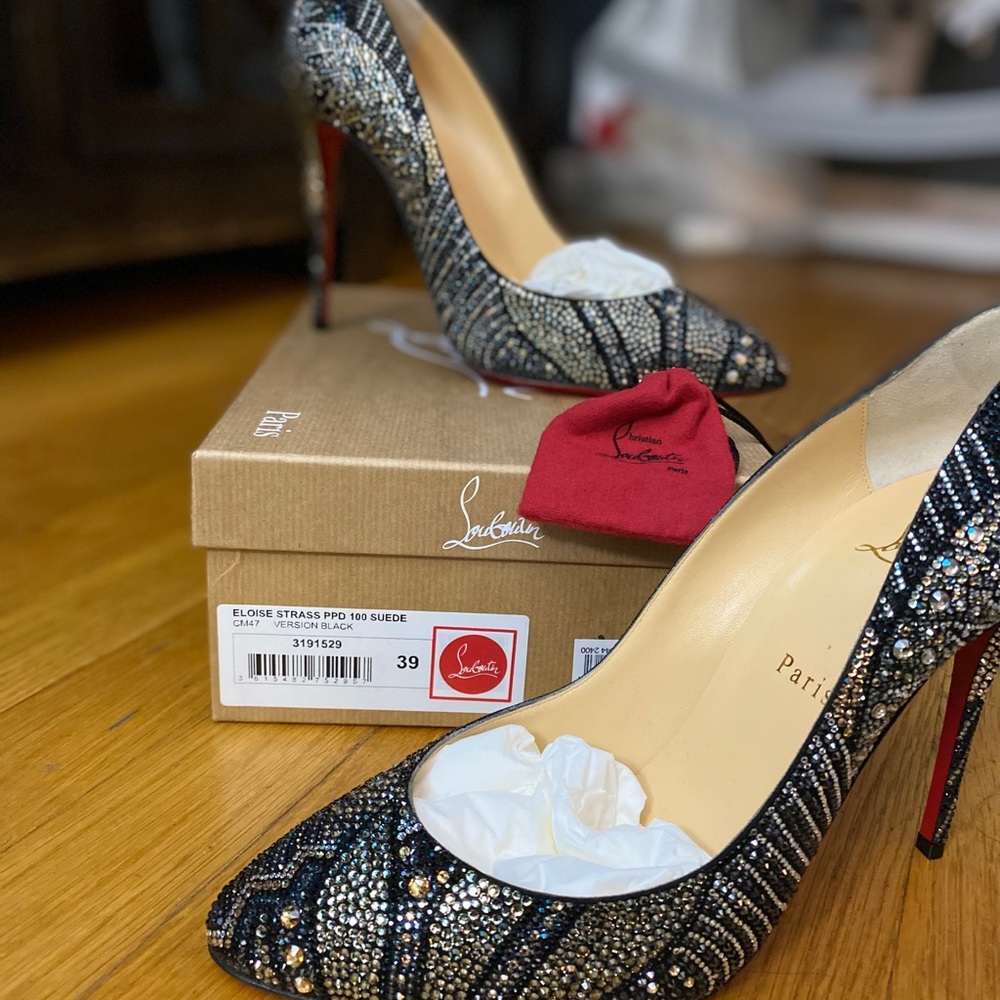 Size 39 Christian Louboutin Eloise Strass - Picture 3 of 4